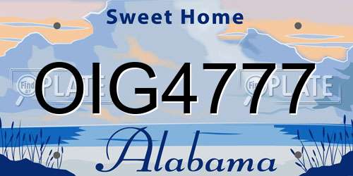 OIG4777 Alabama License Plate