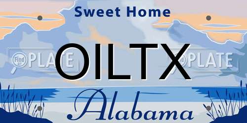 OILTX Alabama License Plate