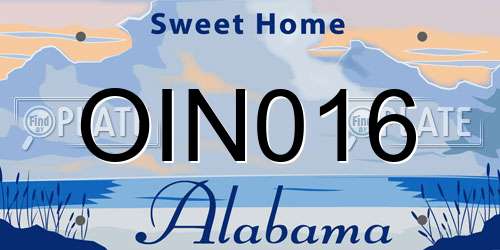 OIN016 Alabama License Plate