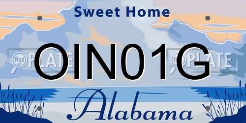 OIN01G Alabama License Plate