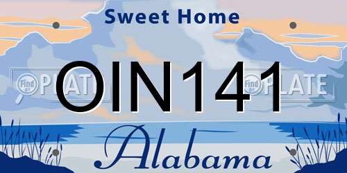 OIN141 Alabama License Plate