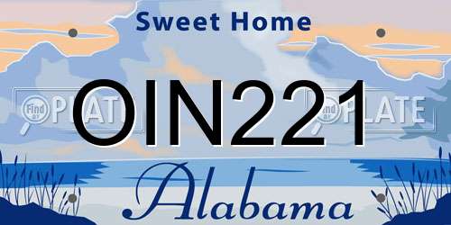 OIN221 Alabama License Plate