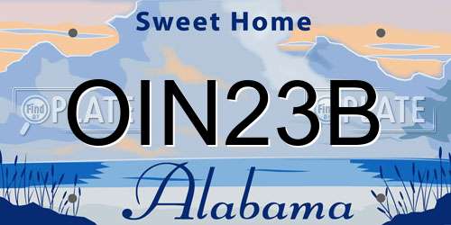 OIN23B Alabama License Plate