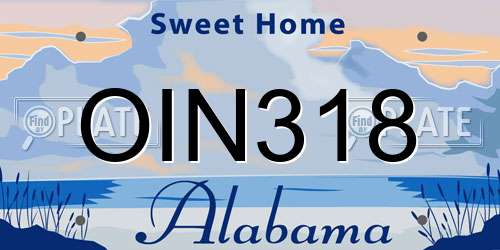 OIN318 Alabama License Plate