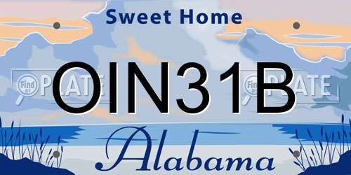 OIN31B Alabama License Plate