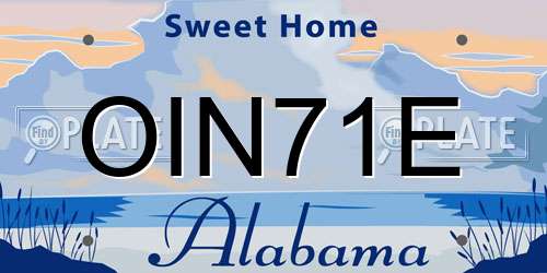 OIN71E Alabama License Plate