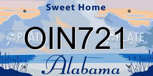 OIN721 Alabama License Plate