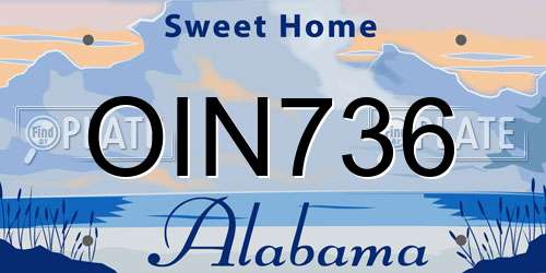 OIN736 Alabama License Plate