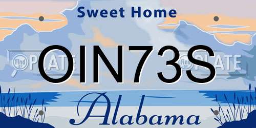 OIN73S Alabama License Plate