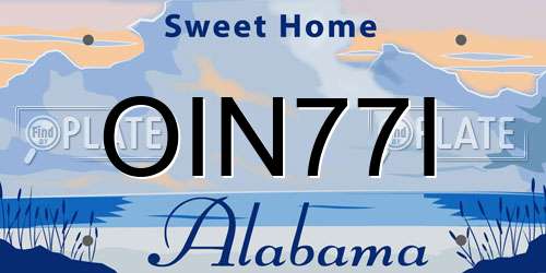 OIN77I Alabama License Plate