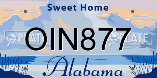OIN877 Alabama License Plate