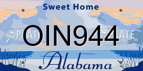 OIN944 Alabama License Plate