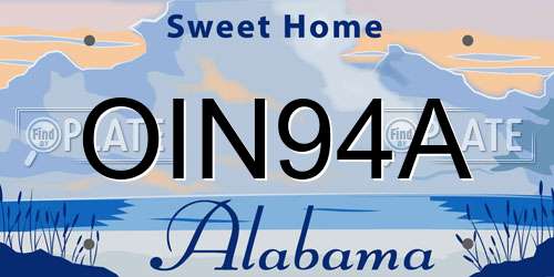 OIN94A Alabama License Plate