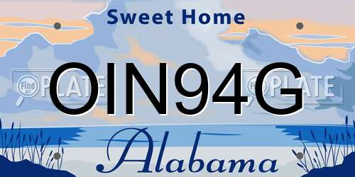 OIN94G Alabama License Plate