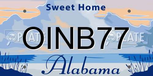 OINB77 Alabama License Plate