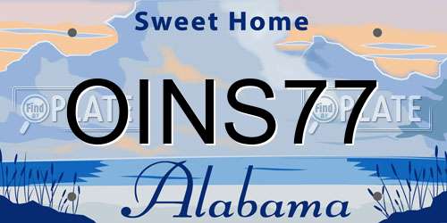 OINS77 Alabama License Plate