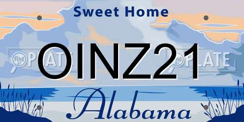OINZ21 Alabama License Plate