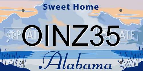 OINZ35 Alabama License Plate