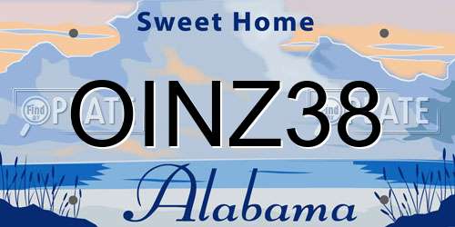 OINZ38 Alabama License Plate