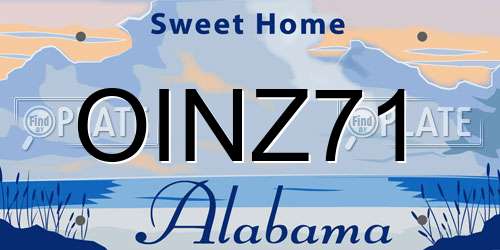 OINZ71 Alabama License Plate