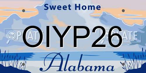 OIYP26 Alabama License Plate