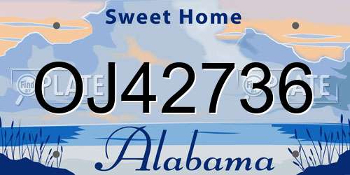 OJ42736 Alabama License Plate