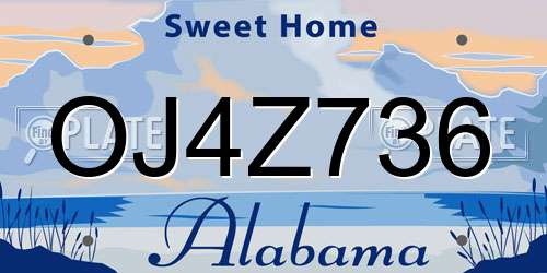OJ4Z736 Alabama License Plate