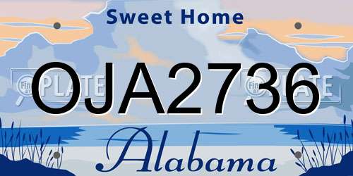 OJA2736 Alabama License Plate