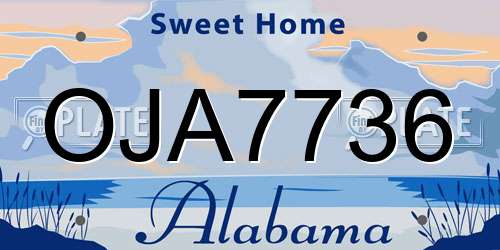 OJA7736 Alabama License Plate