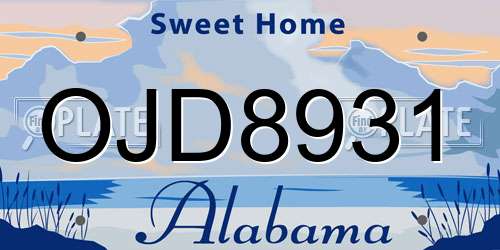 OJD8931 Alabama License Plate