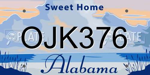 OJK376 Alabama License Plate