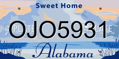 OJO5931 Alabama License Plate