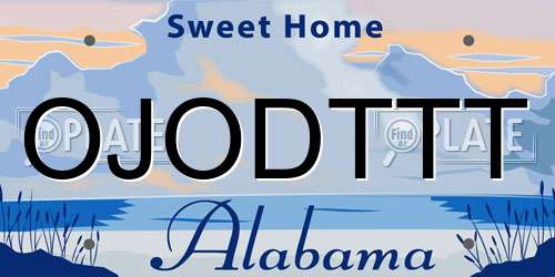 OJODTTT Alabama License Plate