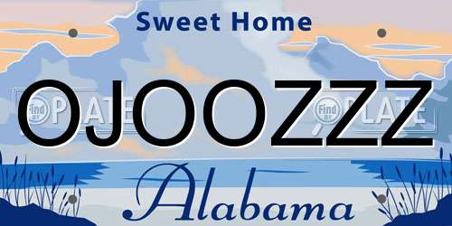 OJOOZZZ Alabama License Plate