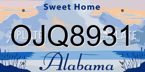 OJQ8931 Alabama License Plate
