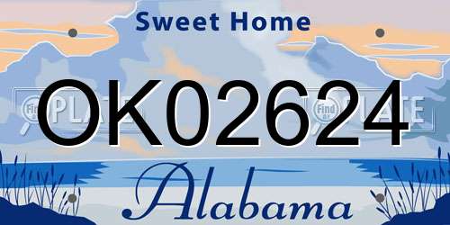 OK02624 Alabama License Plate