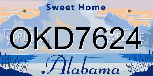 OKD7624 Alabama License Plate