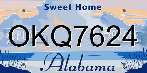 OKQ7624 Alabama License Plate