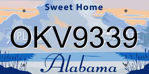 OKV9339 Alabama License Plate