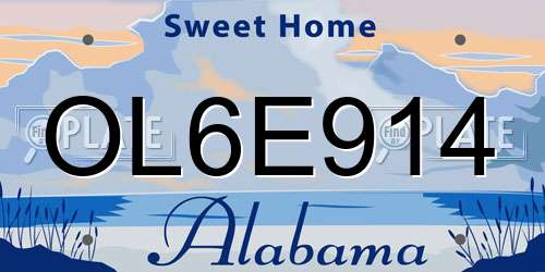 OL6E914 Alabama License Plate