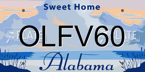 OLFV60 Alabama License Plate
