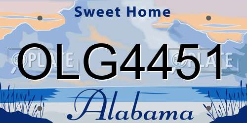 OLG4451 Alabama License Plate