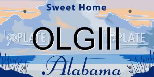 OLGIII Alabama License Plate