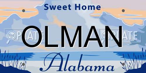 OLMAN Alabama License Plate