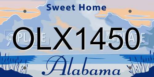 OLX1450 Alabama License Plate