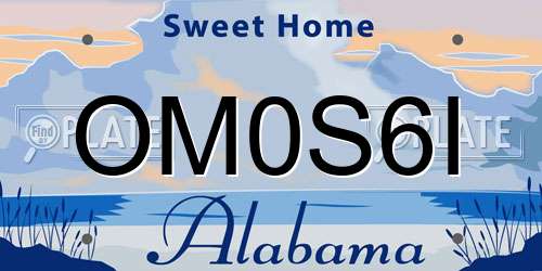 OM0S6I Alabama License Plate