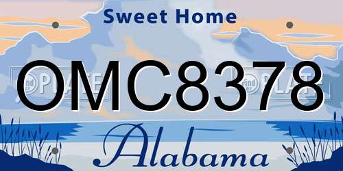 OMC8378 Alabama License Plate