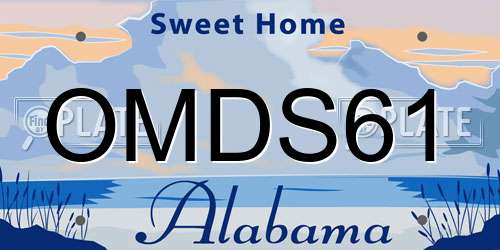 OMDS61 Alabama License Plate