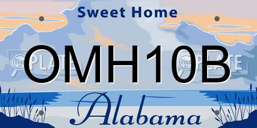 OMH10B Alabama License Plate