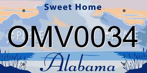 OMV0034 Alabama License Plate